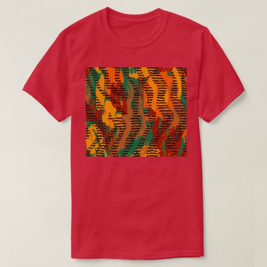 Safari gemengd met Afrikaanse traditionele afdrukk T-shirt (Design voorkant)