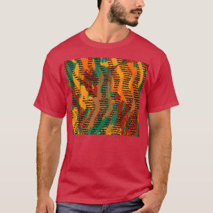 Safari gemengd met Afrikaanse traditionele afdrukk T-shirt