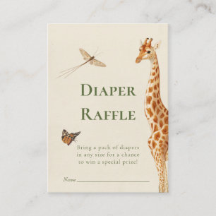 Safari Gender Neutral Diaper Raffle Baby shower Informatiekaartje