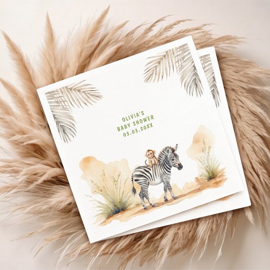 Safari Genderneutraal Baby shower Servet
