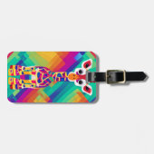 Safari Geometrische Kleurrijke Baby Giraffe Bagagelabel (Voorkant horizontaal)