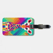 Safari Geometrische Kleurrijke Baby Giraffe Bagagelabel (Achterkant horizontaal)
