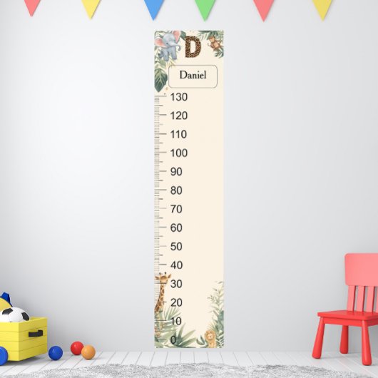 Safari gepersonaliseerde naam monogram D groeimete Poster