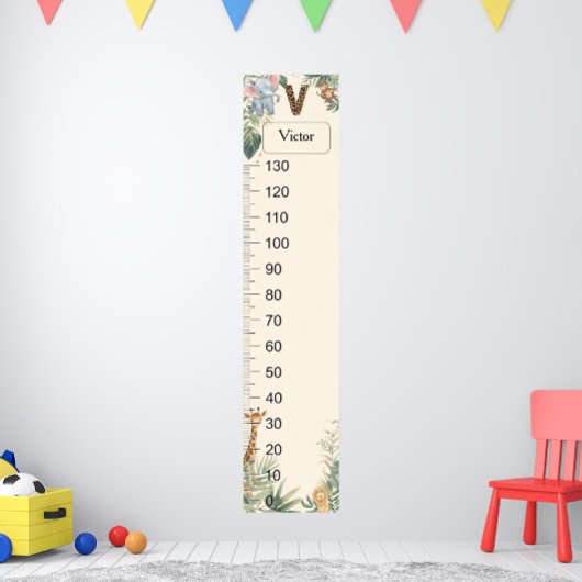 Safari gepersonaliseerde naam monogram V groeigraf Poster