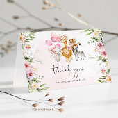 Safari gevouwen bedankkaart. bedankkaart