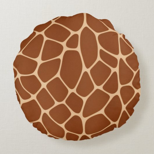 Safari giraf aangepaste naam rond kussen (Achterkant)