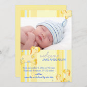 Safari Giraffe Baby Boy Foto Geboorte Aankondiging (Voorkant / Achterkant)