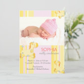 Safari Giraffe Baby Foto Geboorte Aankondiging (Staand voorkant)