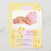 Safari Giraffe Baby Foto Geboorte Aankondiging (Voorkant / Achterkant)