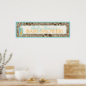 Safari Giraffe Baby shower Banner Poster (Keuken)