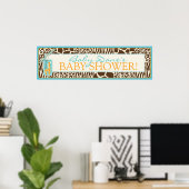 Safari Giraffe Baby shower Banner Poster (Thuiskantoor)