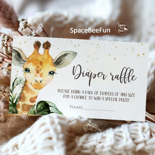 Safari Giraffe Baby shower Informatiekaartje