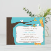 Safari Giraffe Baby shower Kaart (Staand voorkant)