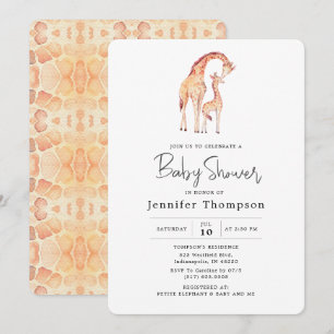 Safari Giraffe Baby shower Kaart