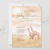 Safari Giraffe Baby shower nodigt genderneutraal u Kaart (Voorkant)