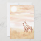 Safari Giraffe Baby shower nodigt genderneutraal u Kaart (Achterkant)