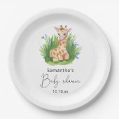 Safari Giraffe baby shower Papieren Bordje (Voorkant)