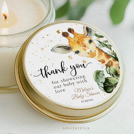 Safari Giraffe Baby shower Ronde Sticker
