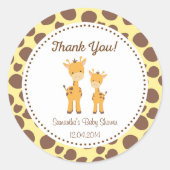 Safari Giraffe Baby shower Sticker (Voorkant)