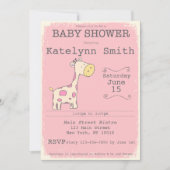 Safari Giraffe Baby shower Uitnodiging (Voorkant)