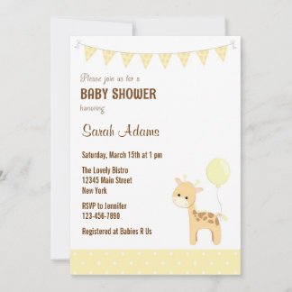 Safari Giraffe Baby shower Uitnodiging