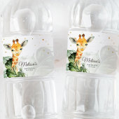 Safari Giraffe Baby shower Waterfles Etiket