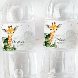 Safari Giraffe Baby shower Waterfles Etiket