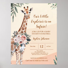 Safari Giraffe Baby shower Welkom Teken Foam Board Poster