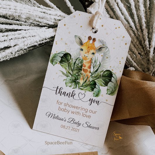 Safari Giraffe Babyborrel Cadeaulabel