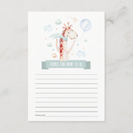 Safari Giraffe ballonadvies voor moeder Baby showe Informatiekaartje