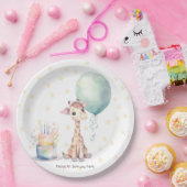 Safari Giraffe Balloon Cake 1st. verjaardagsfeestj Papieren Bordje (Feest)