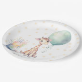 Safari Giraffe Balloon Cake 1st. verjaardagsfeestj Papieren Bordje (Gekanteld)