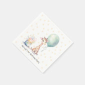 Safari Giraffe Balloon Cake 1st. verjaardagsfeestj Servet (Hoek)