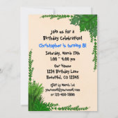 Safari Giraffe Birthday Party Invitation Kaart (Achterkant)