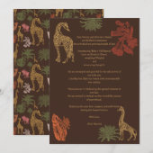 Safari Giraffe & Bloemen Baby Geboorteaankondiging Kaart (Voorkant / Achterkant)