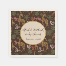 Safari Giraffe & Bloemen Baby shower Party Servet