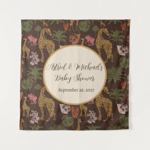 Safari Giraffe & Bloemen Baby shower Wandkleed