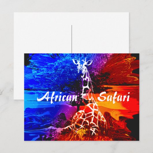 Safari Giraffe Dream Briefkaart (Voorkant / Achterkant)