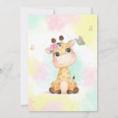 Safari Giraffe eerste verjaardagsuitnodiging Kaart (Achterkant)