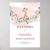 Safari Giraffe Eucalyptus Meisje Baby shower Welko Poster (Voorkant)