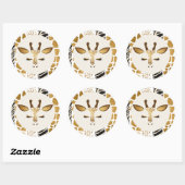 Safari giraffe goud modern Wild een verjaardag Ronde Sticker (Vel)