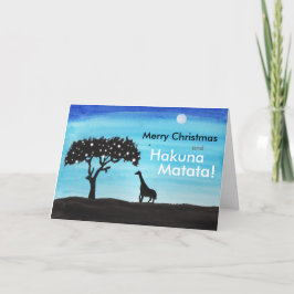 Safari Giraffe Kerst Feestdagen Kaart
