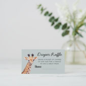 Safari Giraffe Luier Raffle Baby shower Informatiekaartje (Staand voorkant)