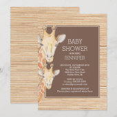 Safari Giraffe Neutraal Baby shower Kaart (Voorkant / Achterkant)