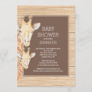 Safari Giraffe Neutraal Baby shower Kaart