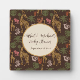 Safari Giraffe & Palm Leaves Baby shower Fotoplaat