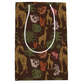 Safari Giraffe & Palm Leaves Baby shower Medium Cadeauzakje