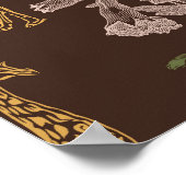 Safari Giraffe & Palm Leaves  Baby shower Poster (Hoek)