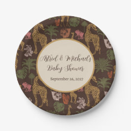 Safari Giraffe & Palm verlaat Baby shower Party Papieren Bordje