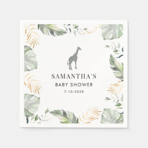 Safari Giraffe palmbladeren Baby shower papier Servet